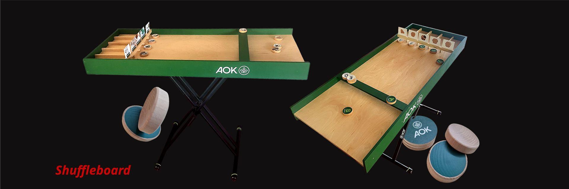 Shuffleboard aus Holz für nachhaltige Aktionen